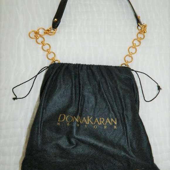 Donna Karan Black 100% Auth. Snake Skin Evening Bag - Picture 15 of 16